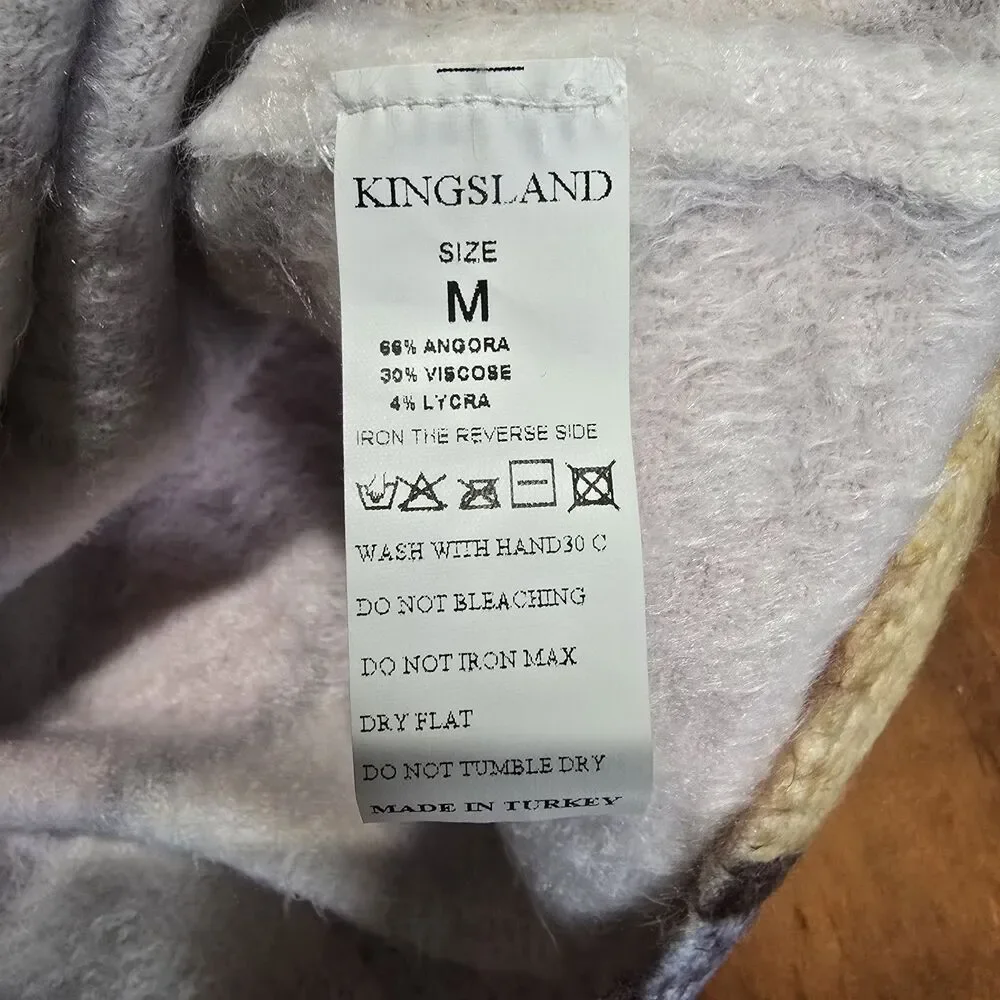 Kingsland Woman Vintage Angora Viscose Stained Glass Window Print Sweater M